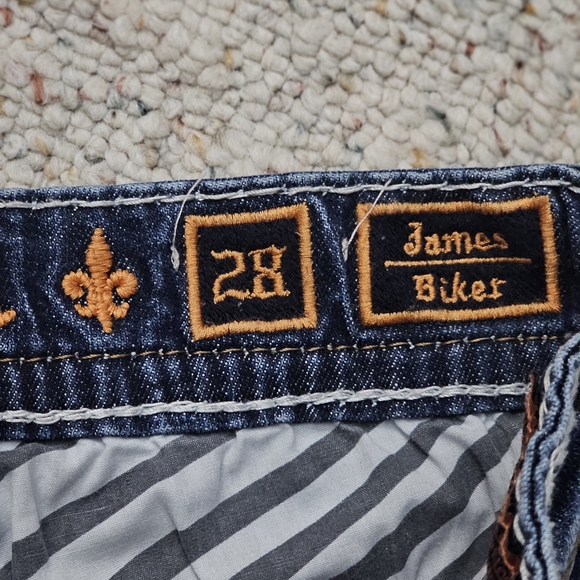 Rock Revival Dark Blue Distressed Skinny Jeans - Picture 7 of 12